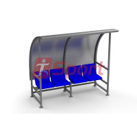 Скамейка для запасных игроков на 4 места с козырьком